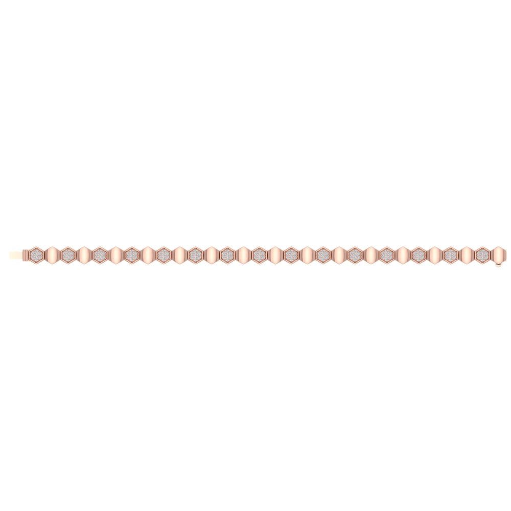 Diamond Cluster Honeycomb Bracelet Rose Gold