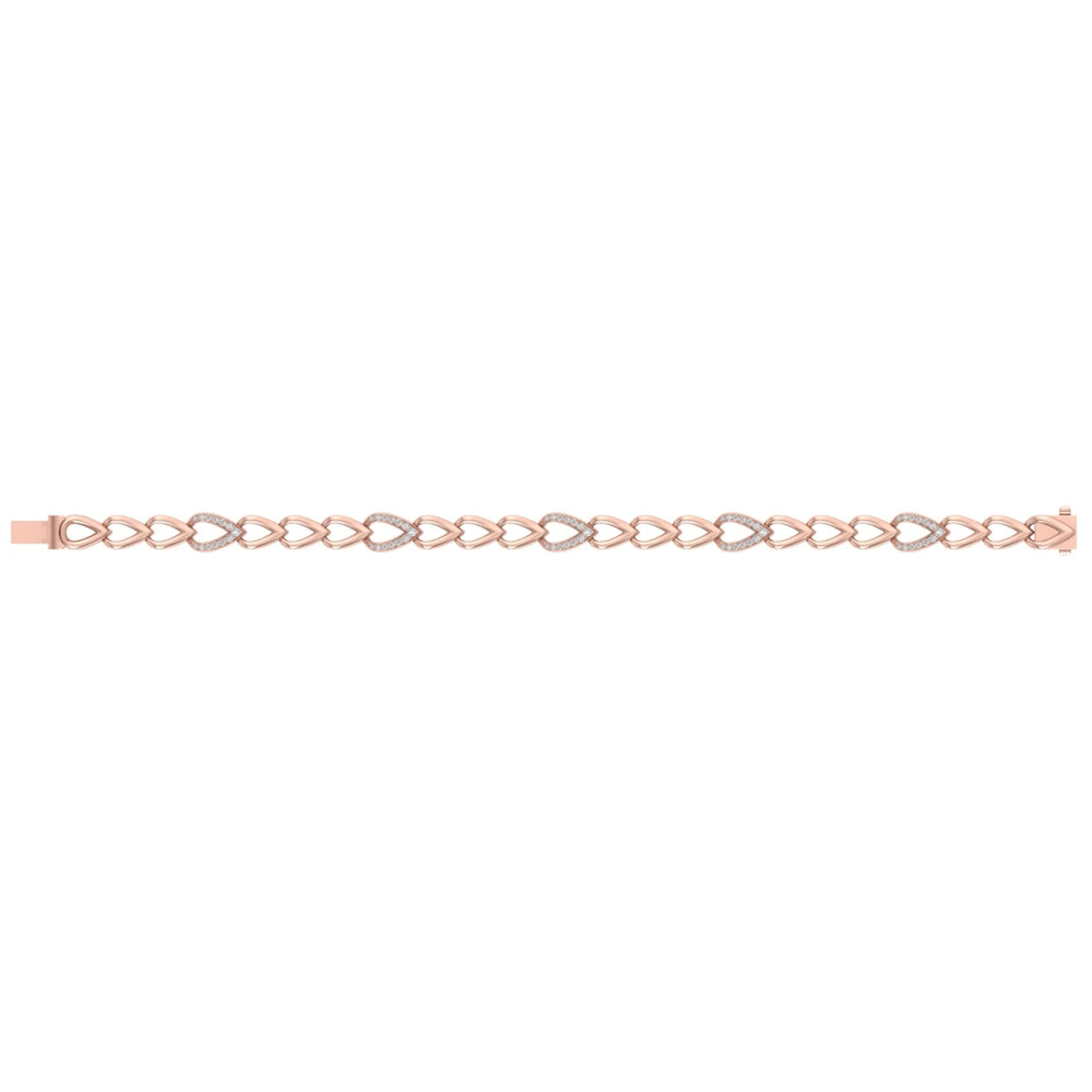 Diamond Open Tear Drop and Multi Tear Drop Link Bracelet Rose Gold