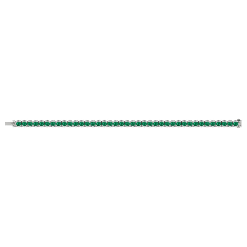 Diamond and Emerald Bracelet Platinum