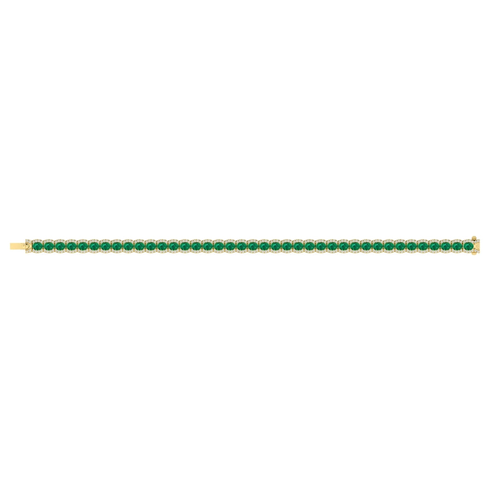 Diamond and Emerald Bracelet Yellow Gold