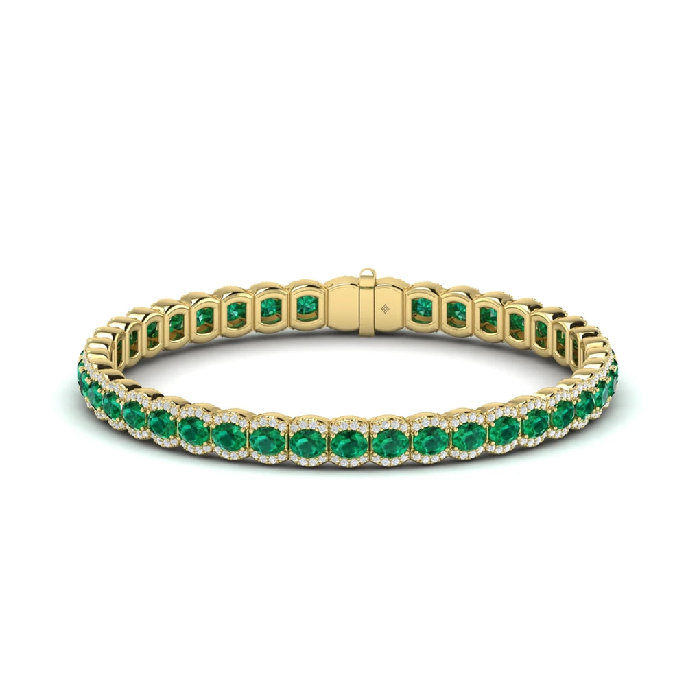Diamond and Emerald Bracelet Yellow Gold