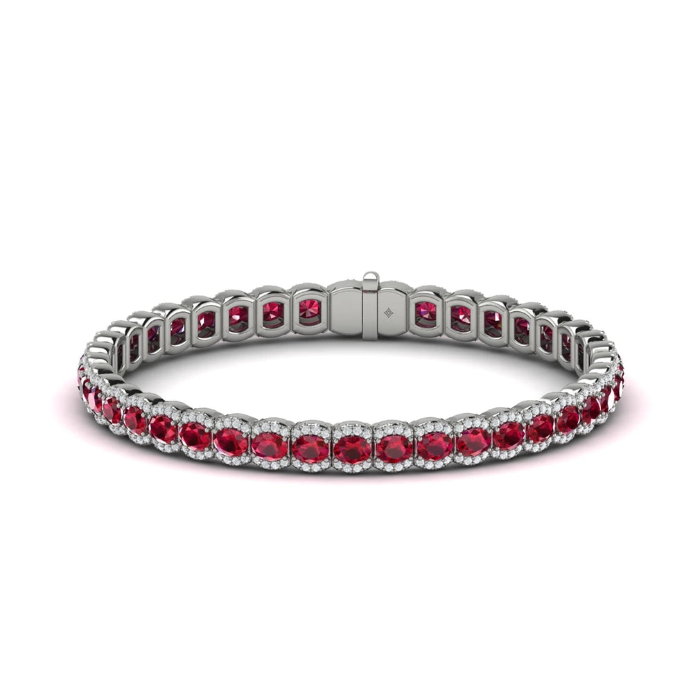 Diamond and Ruby Bracelet White Gold