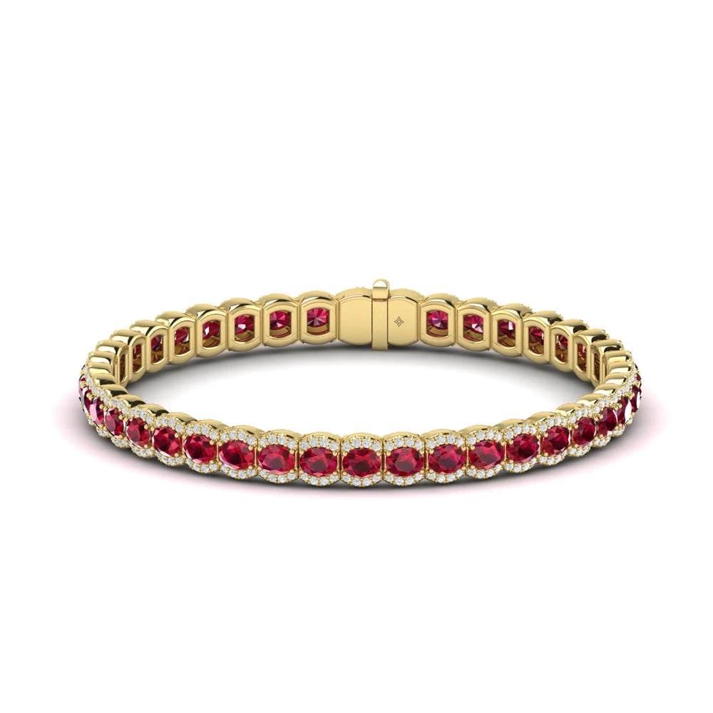 Diamond and Ruby Bracelet Yellow Gold