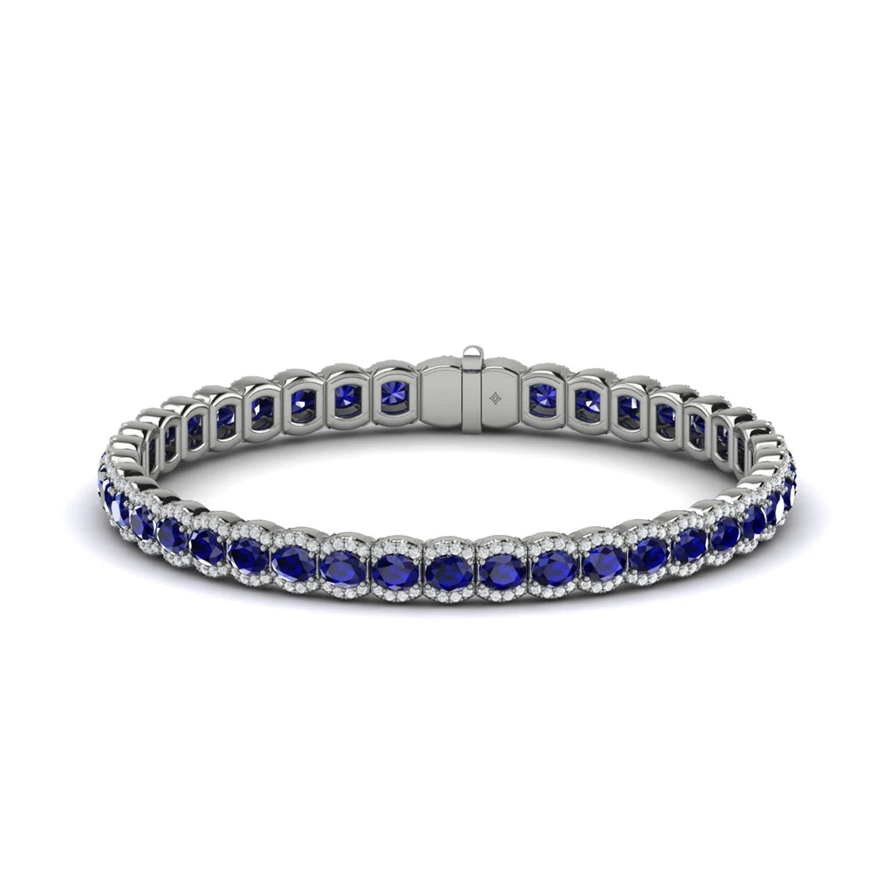 Diamond and Sapphire Bracelet White Gold
