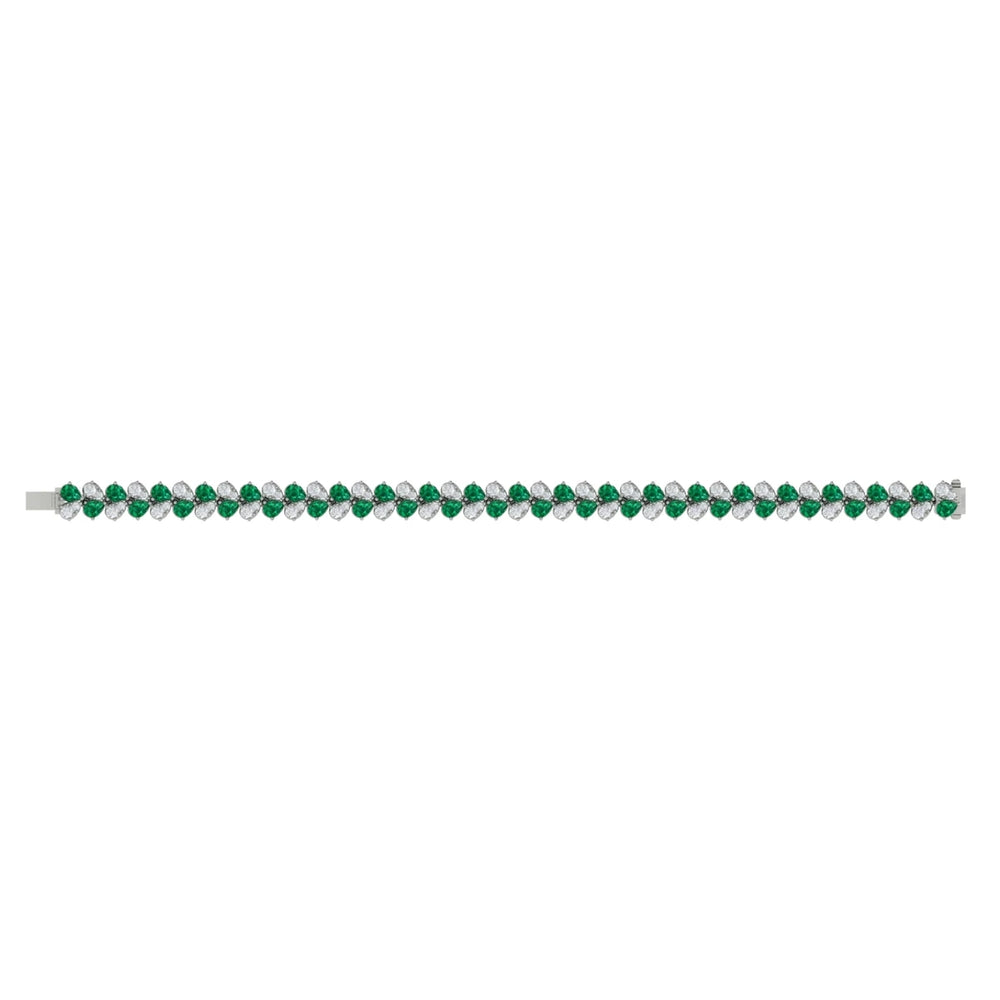 Diamond and Emerald Bracelet White Gold