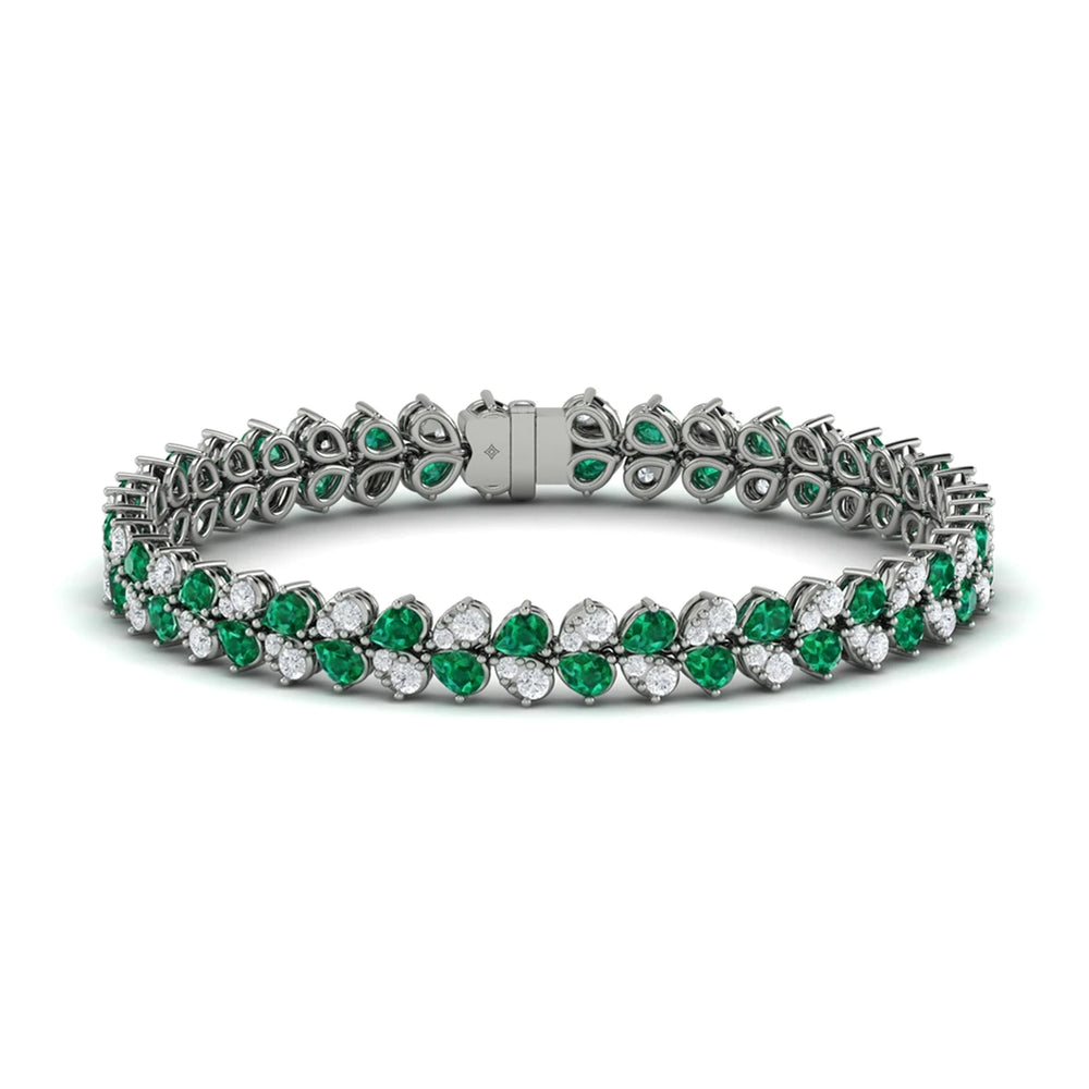Diamond and Emerald Bracelet Platinum