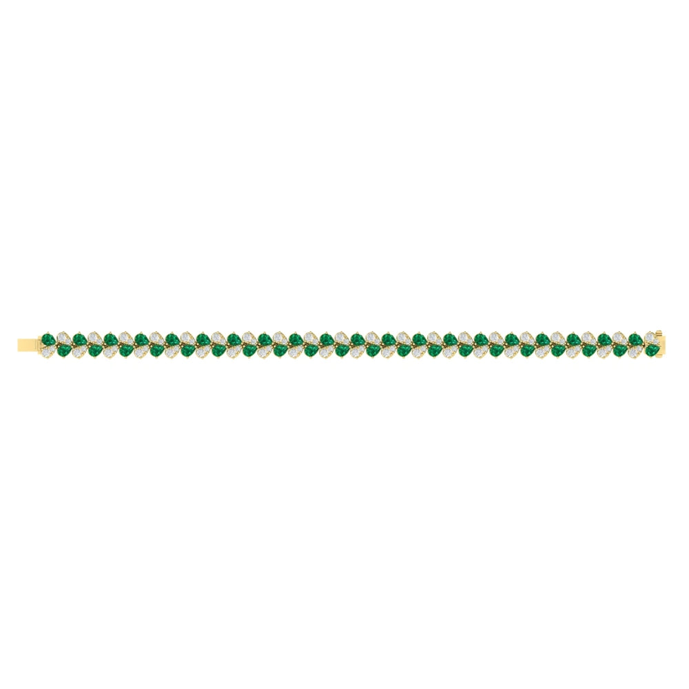 Diamond and Emerald Bracelet Yellow Gold