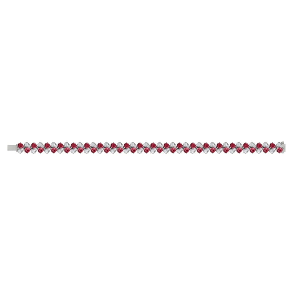 Diamond and Ruby Bracelet White Gold