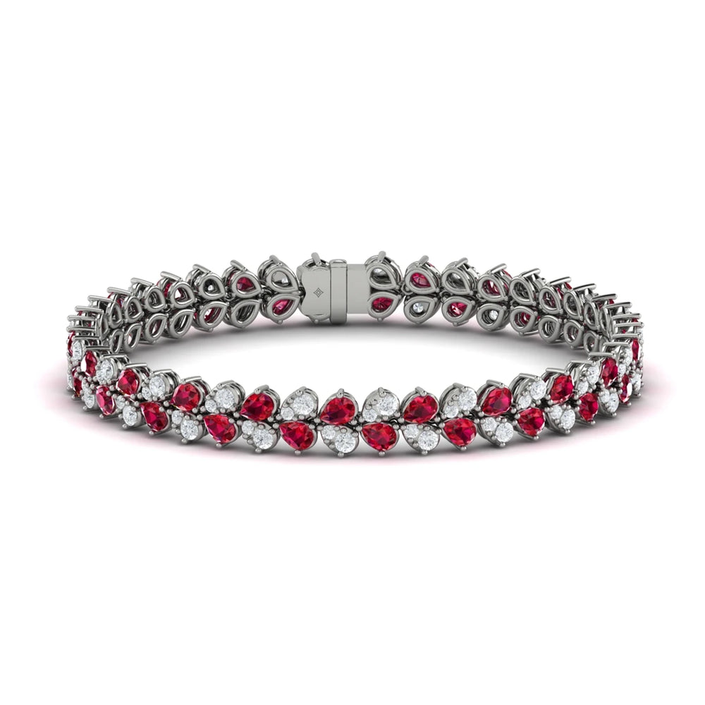 Diamond and Ruby Bracelet White Gold