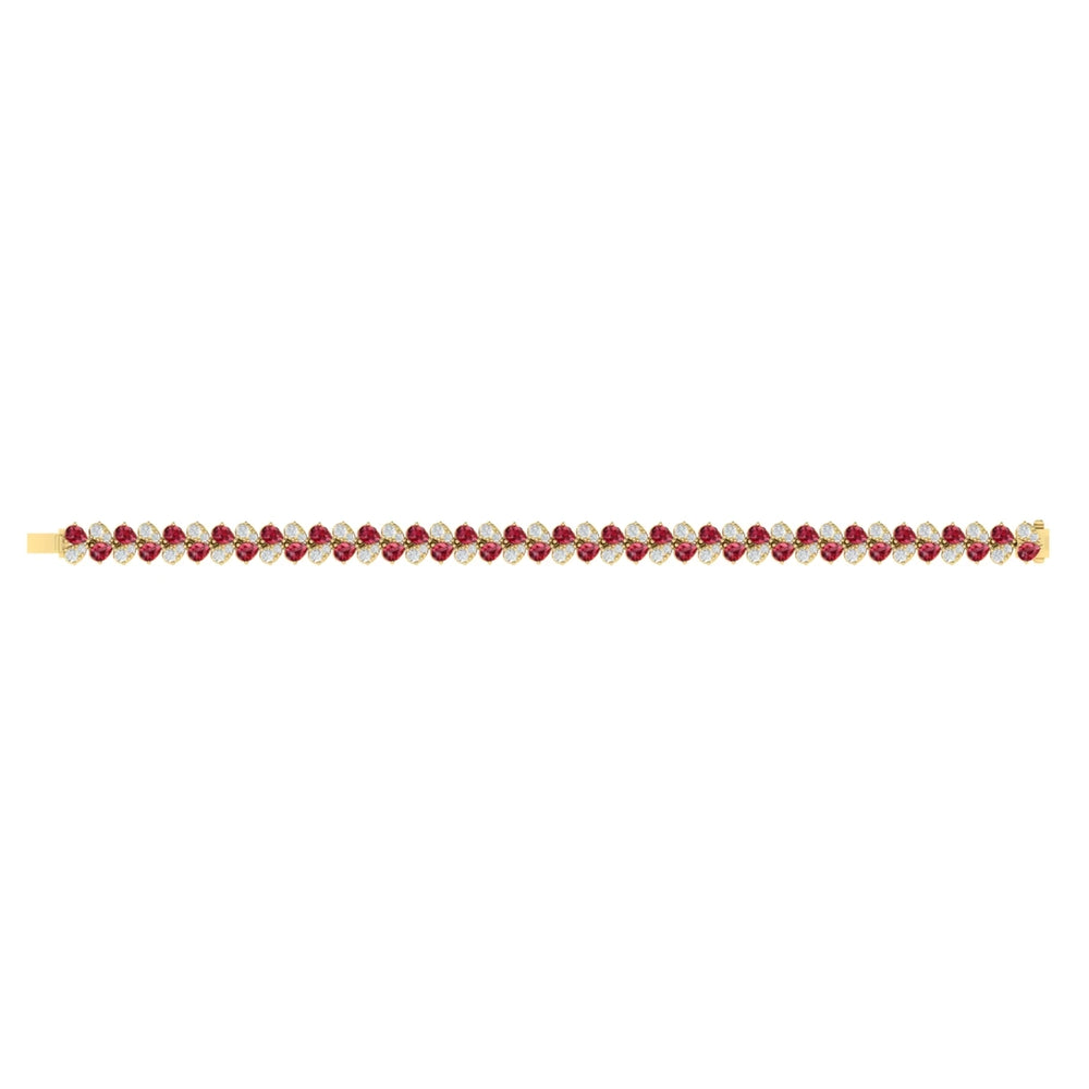 Diamond and Ruby Bracelet Yellow Gold