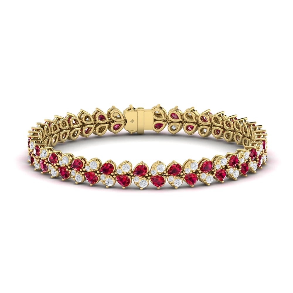 Diamond and Ruby Bracelet Yellow Gold