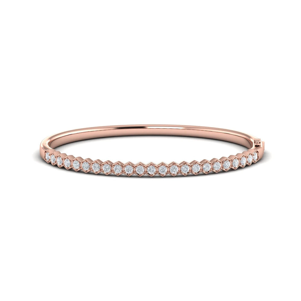 Diamond Honeycomb Bangle Rose Gold