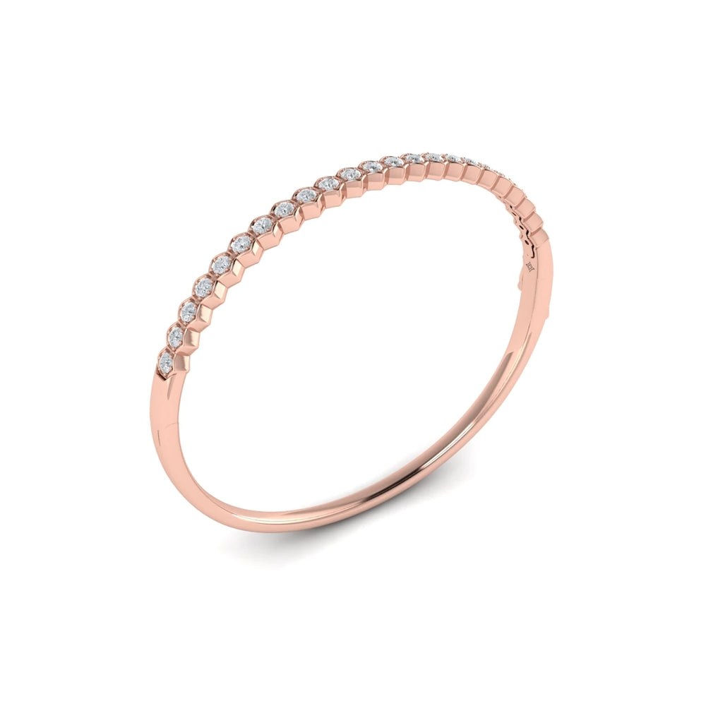 Diamond Honeycomb Bangle Rose Gold