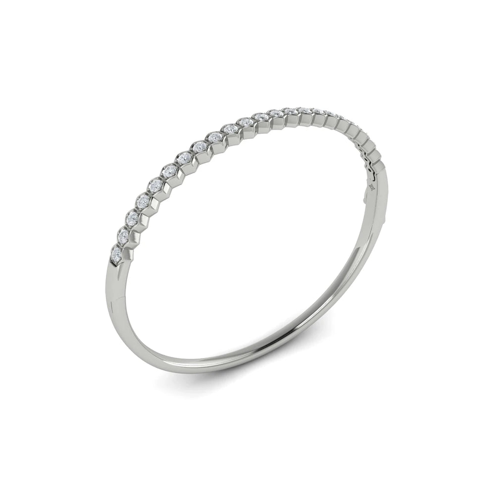 Diamond Honeycomb Bangle Platinum
