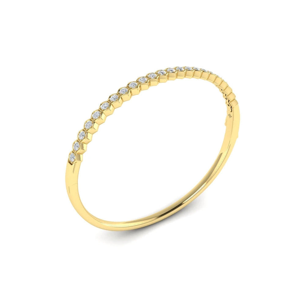Diamond Honeycomb Bangle Yellow Gold
