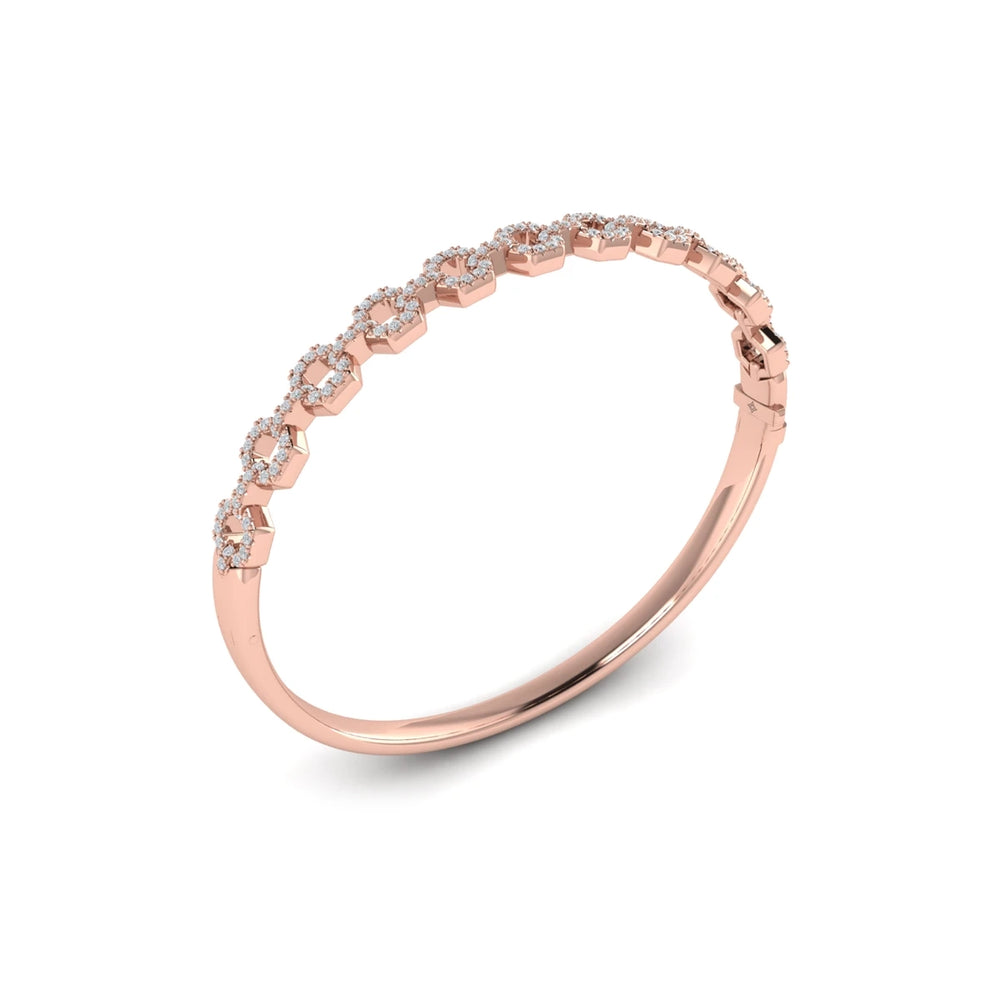 Diamond Open Link Bangle Rose Gold