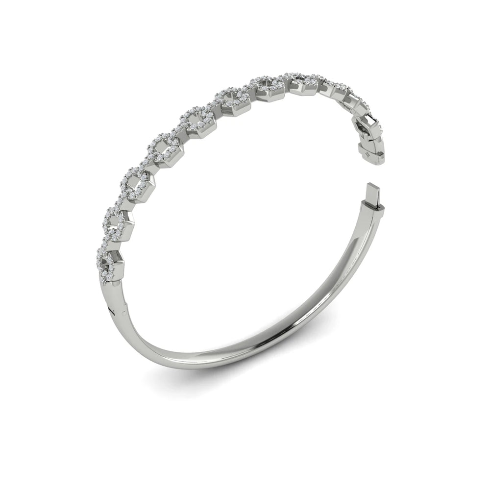 Diamond Open Link Bangle Platinum