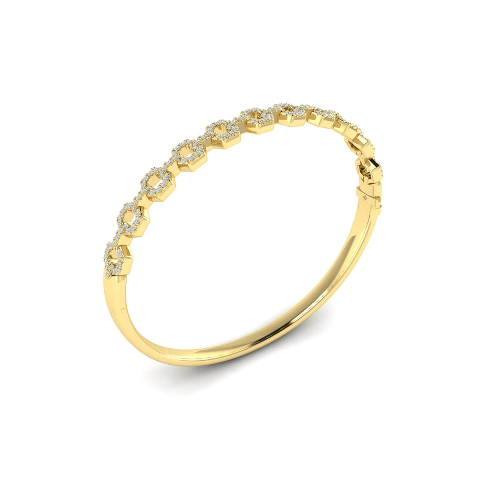 Diamond Open Link Bangle Yellow Gold
