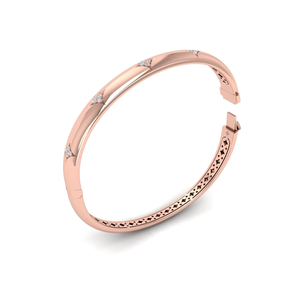 Diamond Vlora Star Hinged Bangle Rose Gold