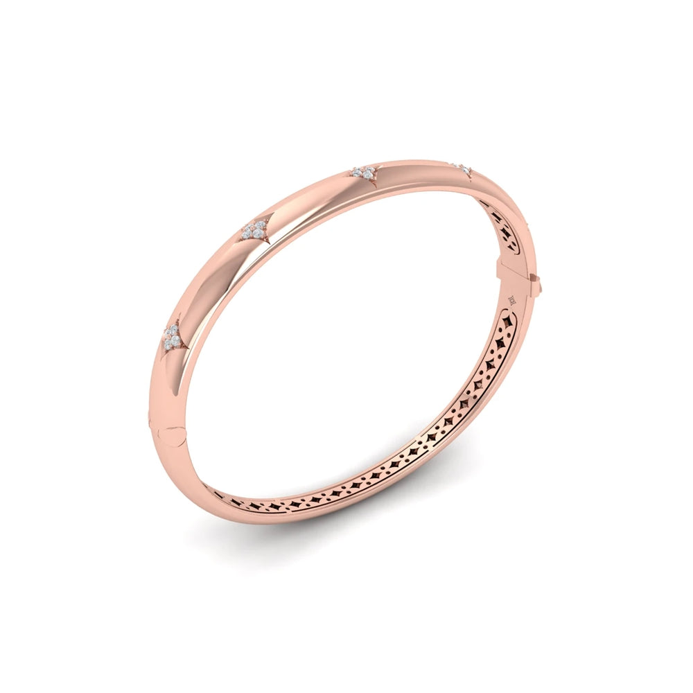 Diamond Vlora Star Hinged Bangle Rose Gold