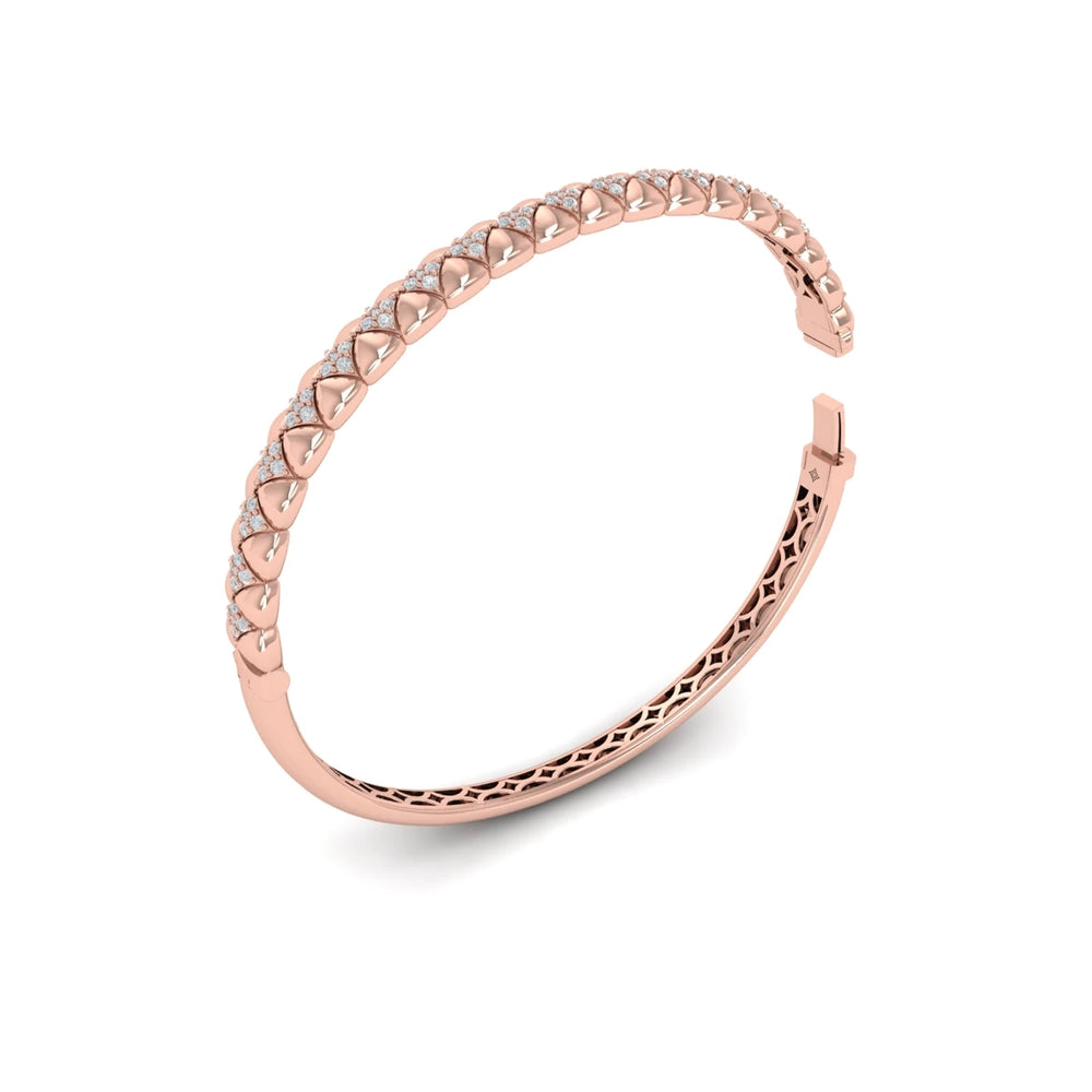 Diamond Tufted Vlora Star Hinged Bangle Rose Gold