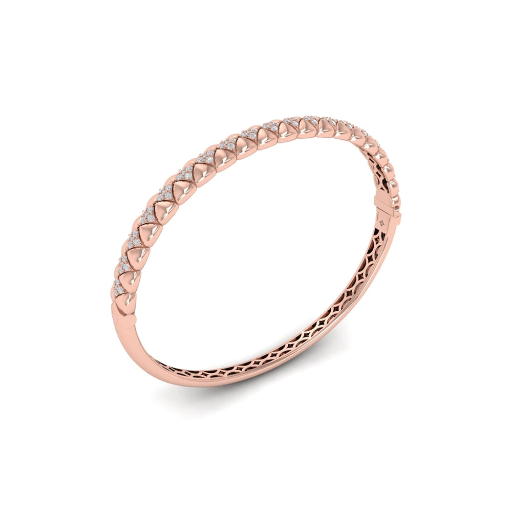 Diamond Tufted Vlora Star Hinged Bangle Rose Gold
