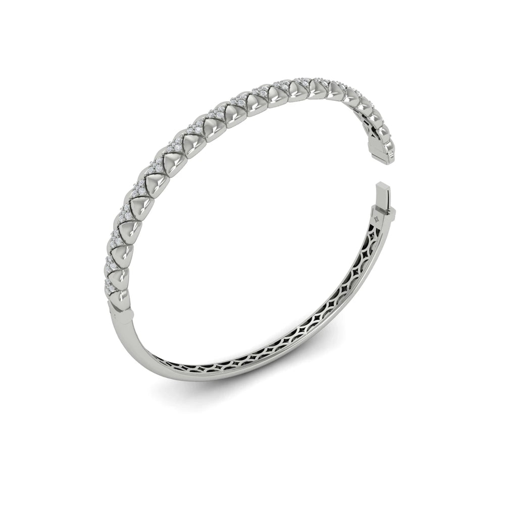 Diamond Tufted Vlora Star Hinged Bangle Platinum