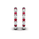 14k White Gold Ruby & Diamond Earrings, 0.96ct