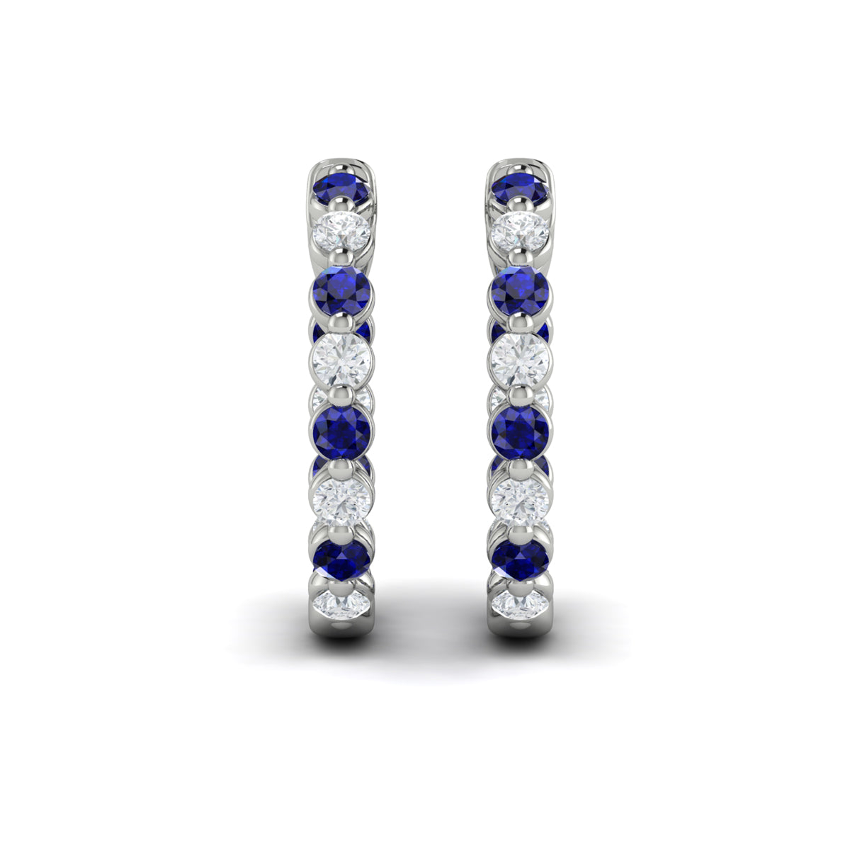 14k White Gold Sapphire & Diamond Earrings, 0.92ct