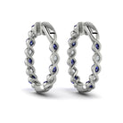 14k White Gold Sapphire & Diamond Earrings, 0.92ct