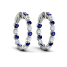 14k White Gold Sapphire & Diamond Earrings, 0.92ct