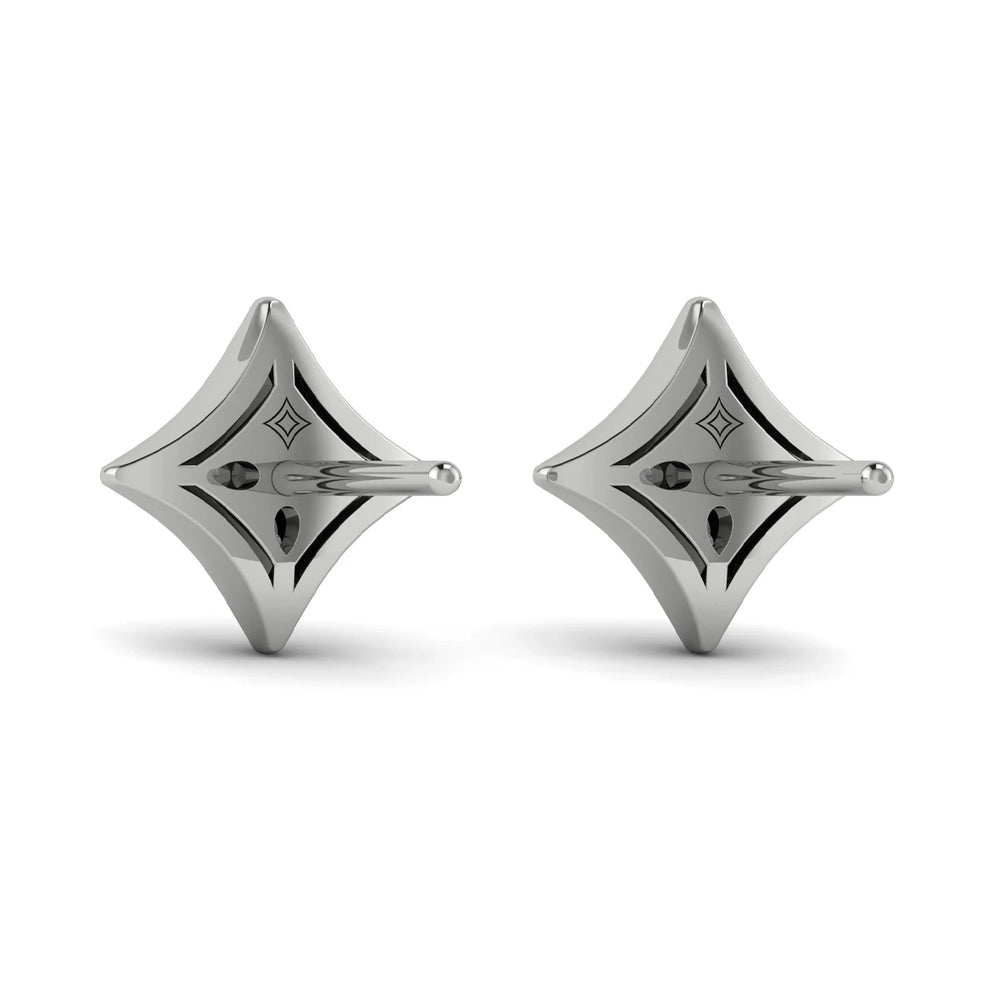 Channel Set Diamond Vlora Star Stud Earrings White Gold