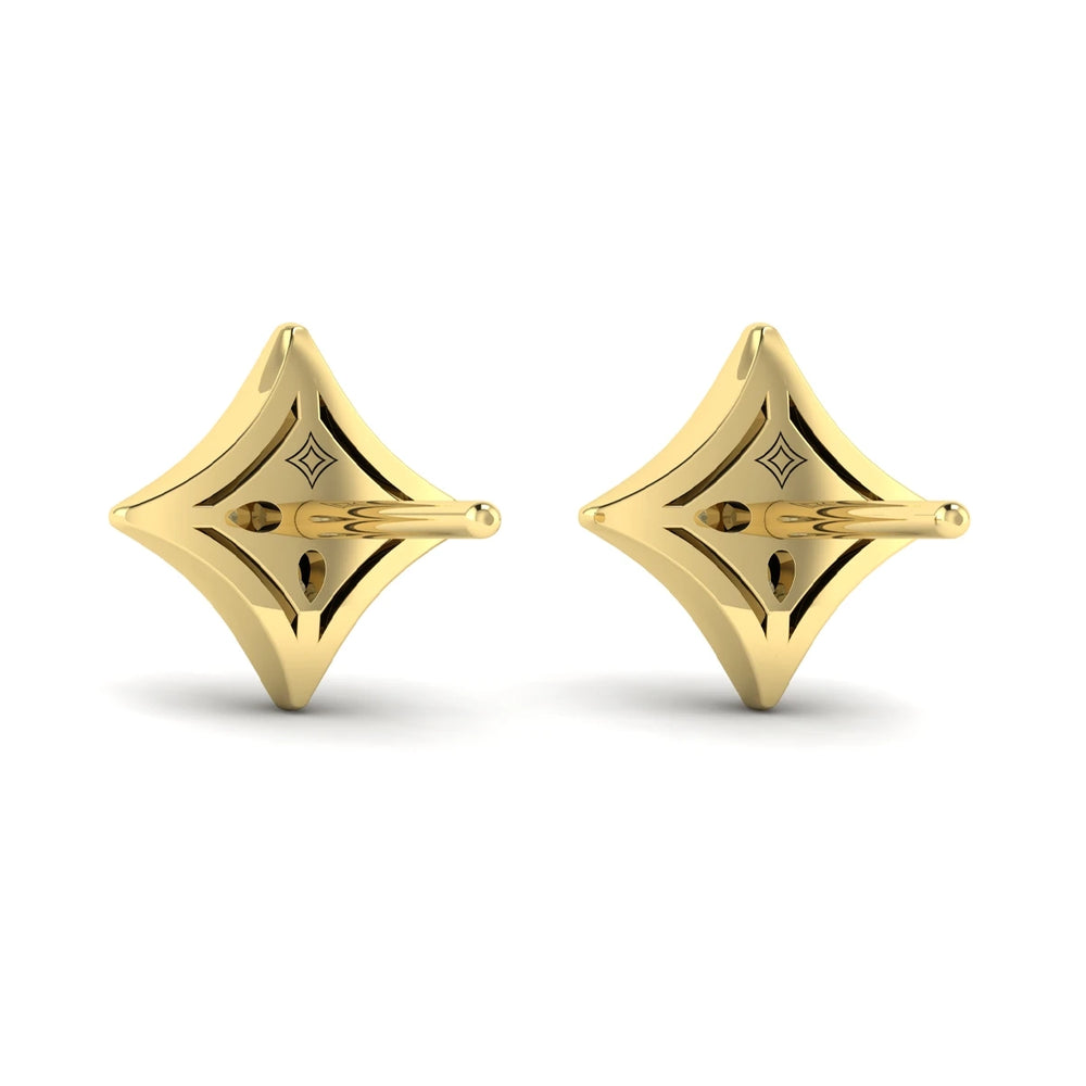 Channel Set Diamond Vlora Star Stud Earrings Yellow Gold