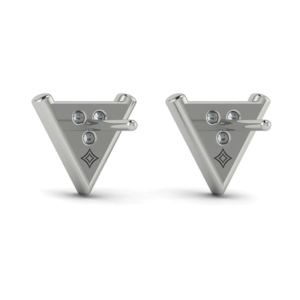 Diamond Trinity Stud Earrings Platinum