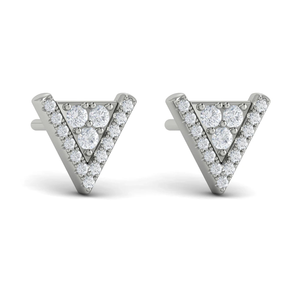 Diamond Trinity Stud Earrings Platinum