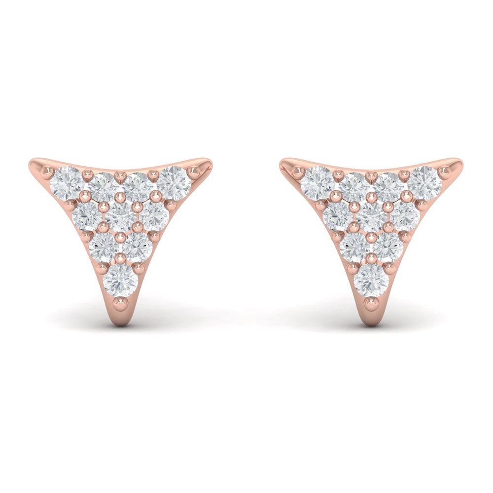 Diamond Trinity Stud Earrings Rose Gold
