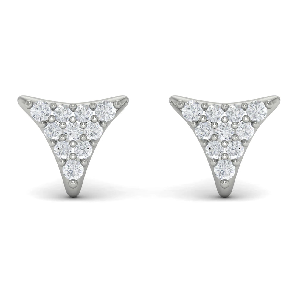 Diamond Trinity Stud Earrings Platinum