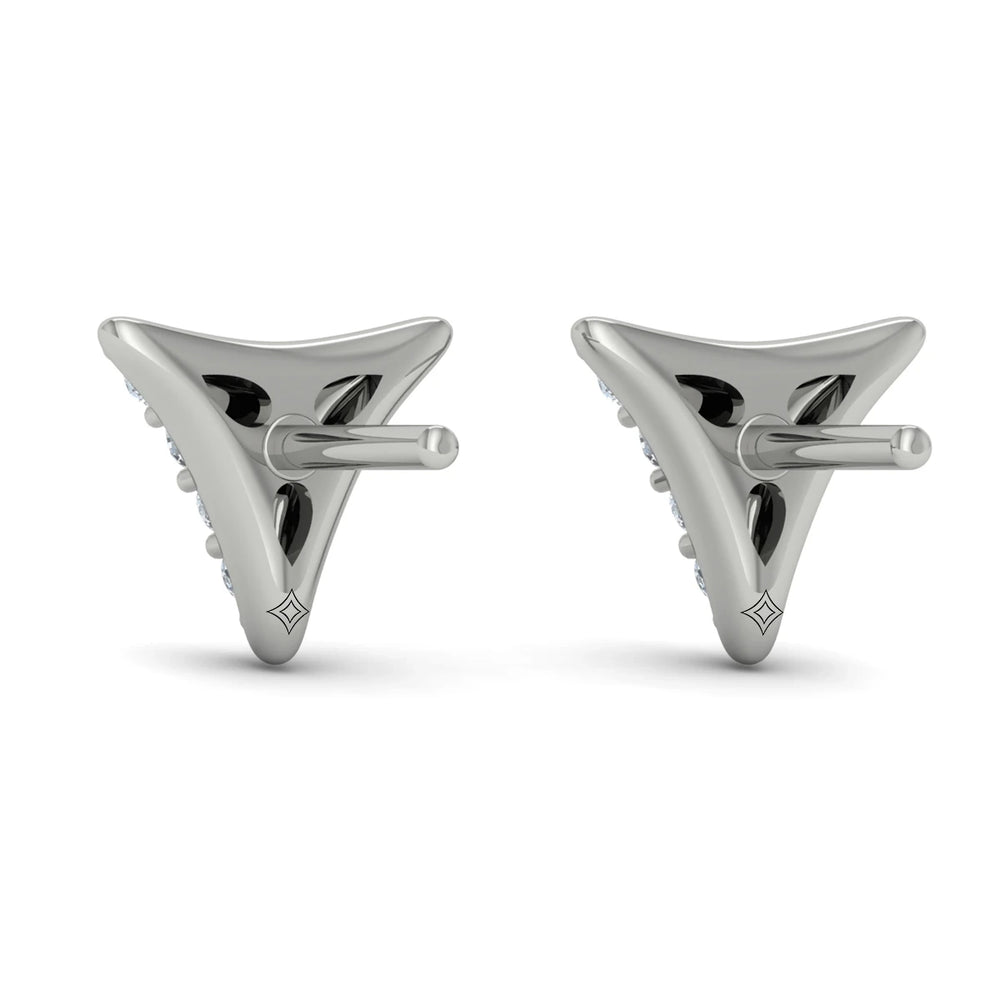 Diamond Trinity Stud Earrings Platinum