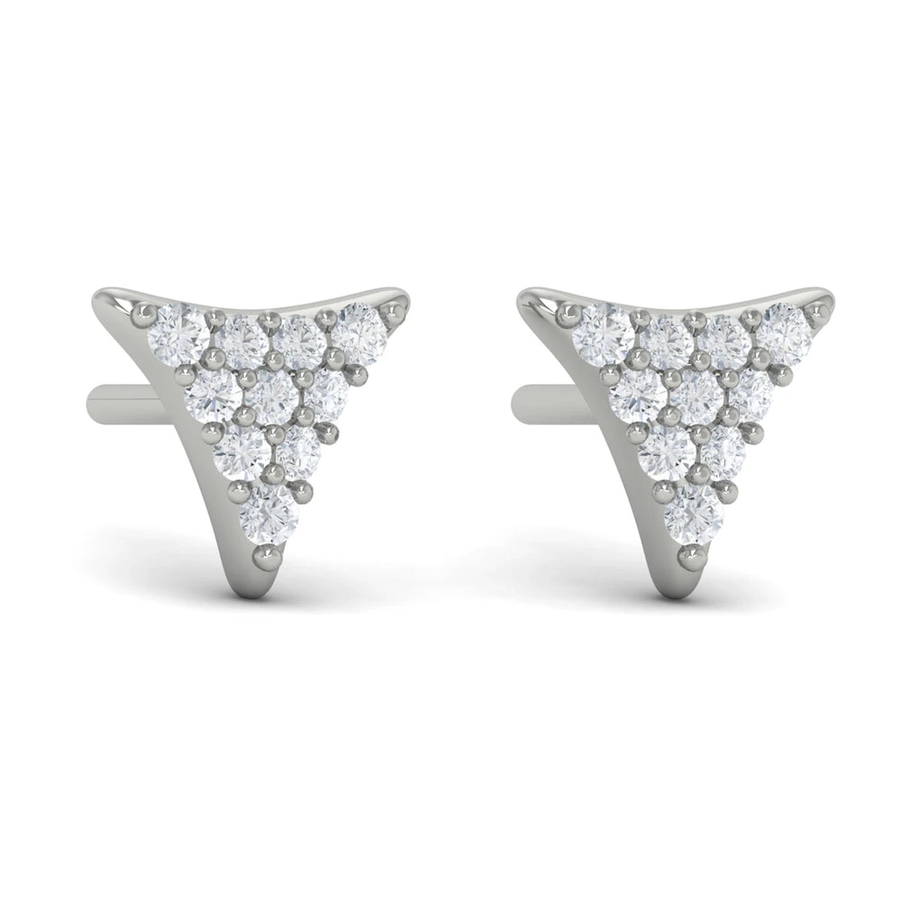 Diamond Trinity Stud Earrings Platinum