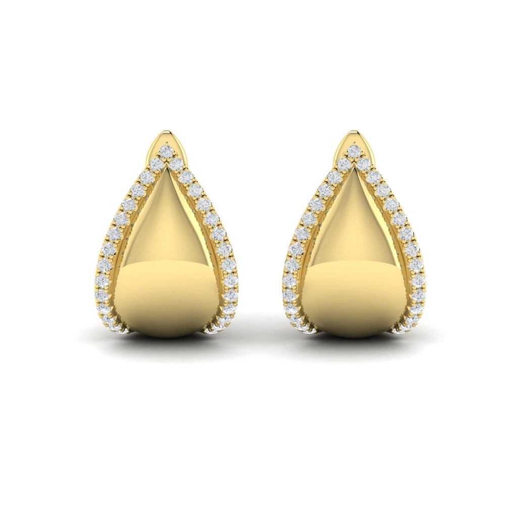 Diamond Trinity Huggie Pendant Yellow Gold