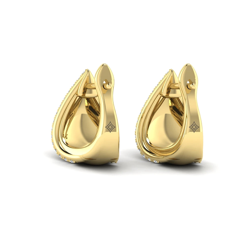 Diamond Trinity Huggie Pendant Yellow Gold