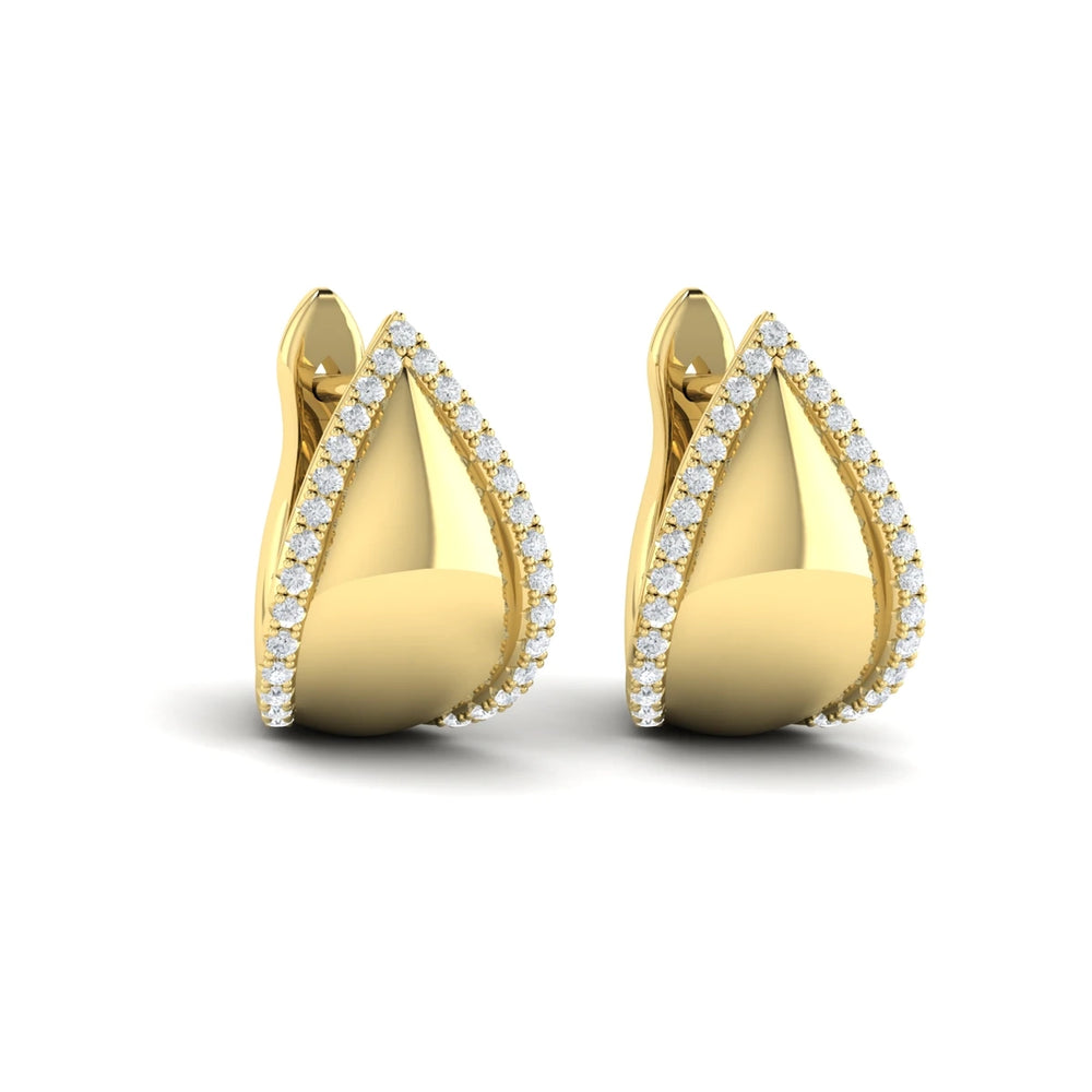 Diamond Trinity Huggie Pendant Yellow Gold