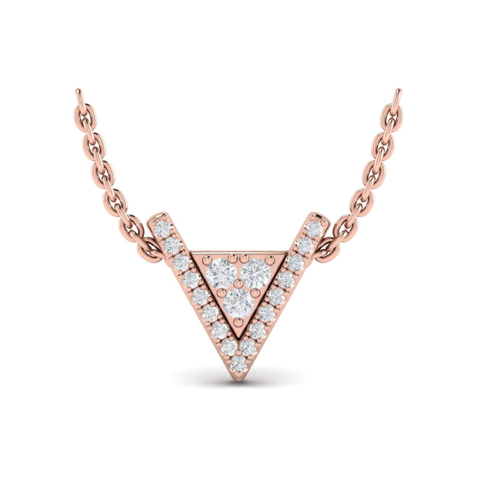 Diamond Trinity Necklace Rose Gold