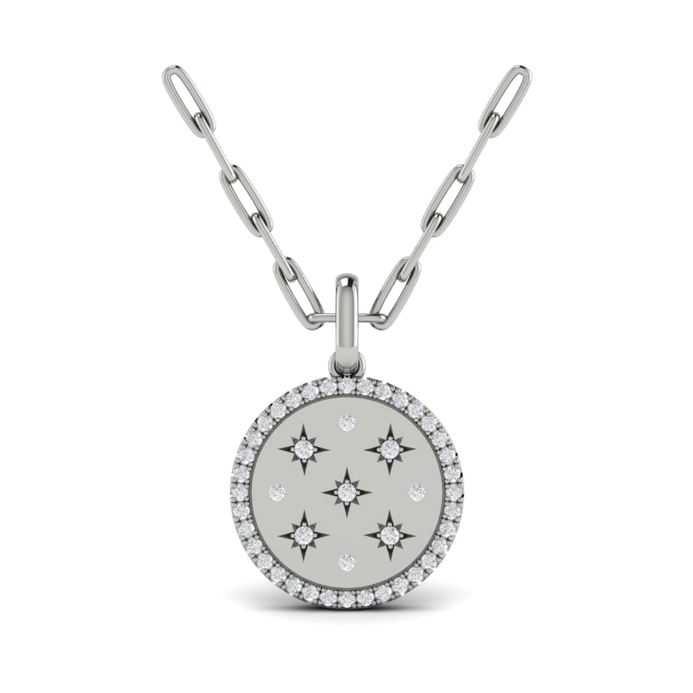 Star Diamonds and Diamond Pendant Necklace Platinum