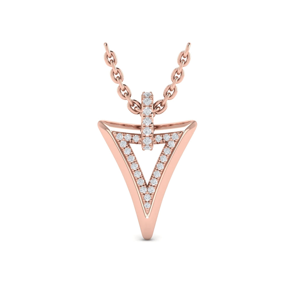 Diamond Open Double Trinity Pendant Rose Gold