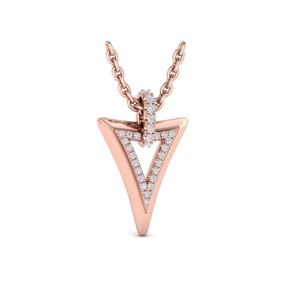 Diamond Open Double Trinity Pendant Rose Gold