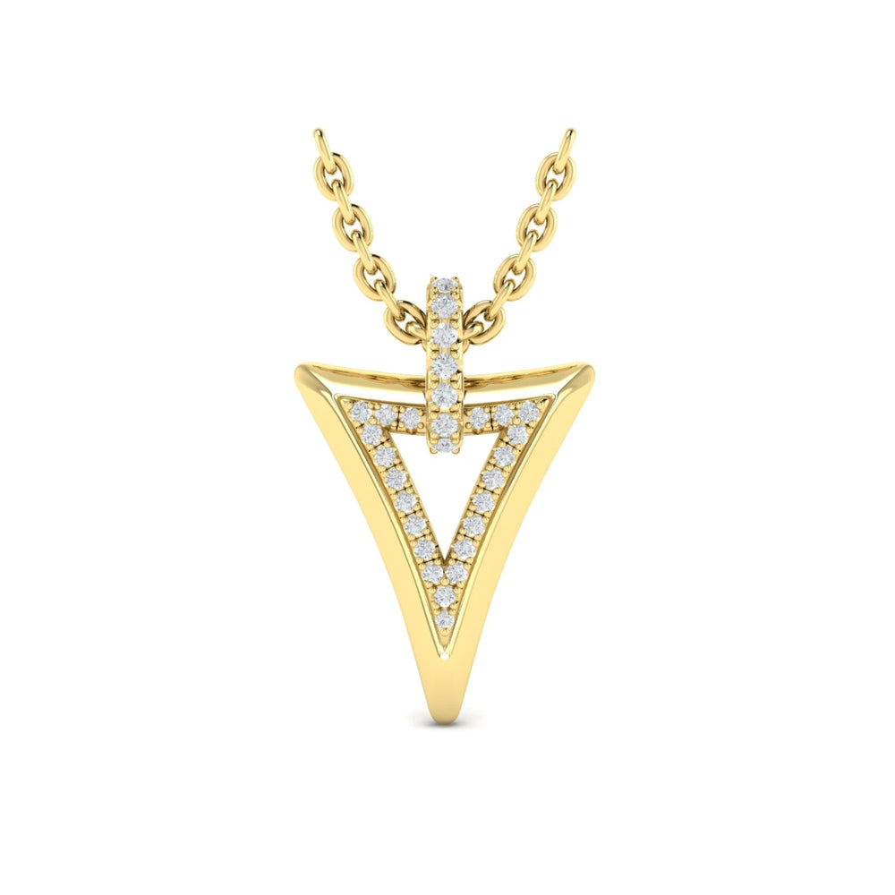 Diamond Open Double Trinity Pendant Yellow Gold