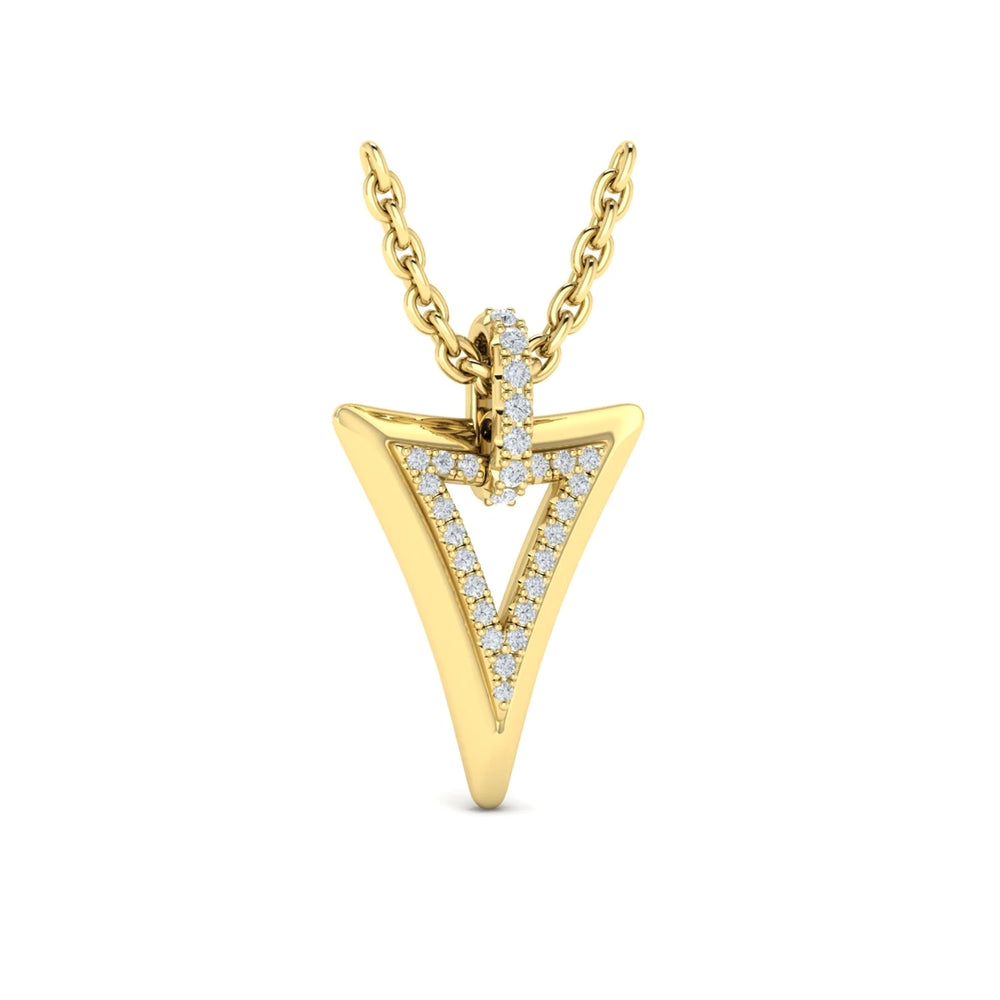 Diamond Open Double Trinity Pendant Yellow Gold