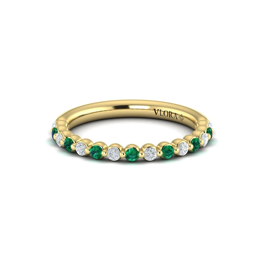 Diamond and Emerald Ring Yellow Gold
