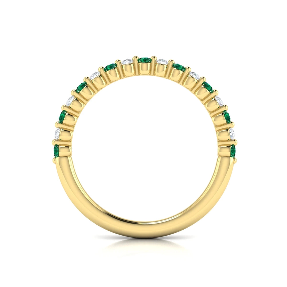 Diamond and Emerald Ring Yellow Gold